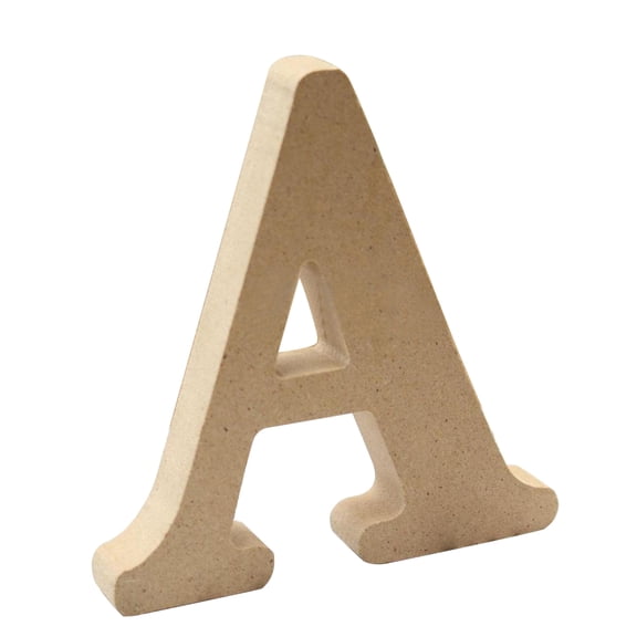 Visland 4 Inch Designable Wood Letters, Unfinished Wood Letters for Wall Decor Decorative Standing Letters Slices Sign Board Decoration for Craft Home Party Projects (A)