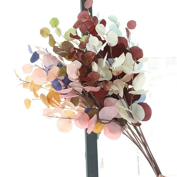 Visland 4PCS Artificial Eucalyptus Leaves Stems, Artificial Greenery Silk Eucalyptus Plant for Home Wedding Farmhouse Decoration