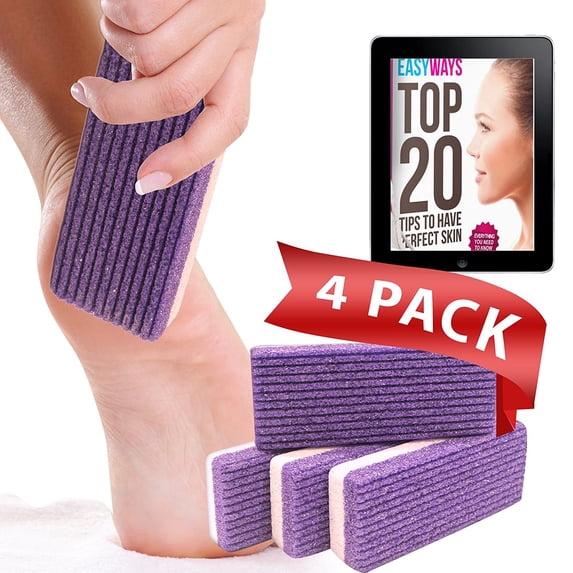 Visland 4PCS Foot Pumice Stone for Feet Hard Skin Callus Remover and Scrubber