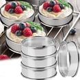 thumbnail image 1 of Visland 4PCS Muffin Rings Crumpet Rings, Stainless Steel Muffin Rings Molds Double Rolled Tart Rings Circular Round Tart Rings for Home Food Baking Tool, 3.15 Inch, 1 of 7