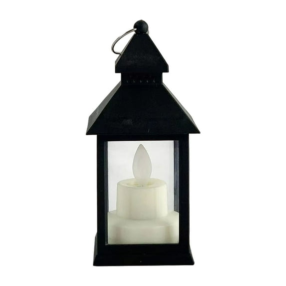 Visland 5.6" Vintage Candle Lantern with LED Pillar Candle- IP44 Waterproof Candle Lantern Battery Operated Hanging Lantern Porch Light - Tabletop Lantern Decorative Outdoor,1Pcs