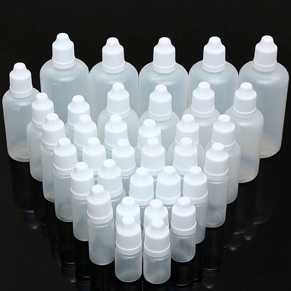 Visland 5 Pcs Dropper Bottles, Plastic Squeezable Eye Liquid Dropper (5ml-100ml)