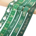 thumbnail image 1 of Visland 5 Yards Christmas Ribbons for Craft Holiday Printed Grosgrain Organza Satin Ribbons Metallic Glitter Fabric Ribbons Bulk Gift Wrapping Bow, 1 of 6