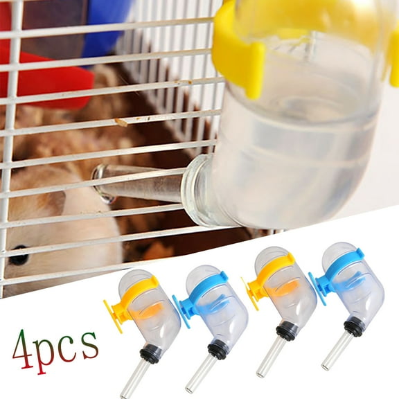 Visland 50ml Water Feeder Bottle Bowl with Holder for Pet Dwarf Hamster Mice Gerbil Rat Chinchillas Guinea Pig Squirrel Rabbit Small Animal Water Dispenser, Random Color,4Pcs