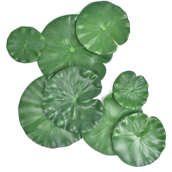 Visland 5PCS Artificial Lotus Leaves Floating Foam Ornament Lily Pads Foliage Pond Decor Water Lily Leaves for Patio Fish Pond Pool Aquarium Decoration