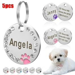 Personalized Round Dog Tags, Free Engraving Custom Pet ID Tags