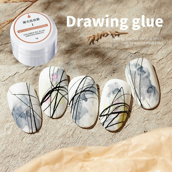 Visland 5g Nail Art Glue Excellent Saturation Bright Color Quick Drying Stripe Drawing Painting Liner Gel Nail Art Decoration for Women