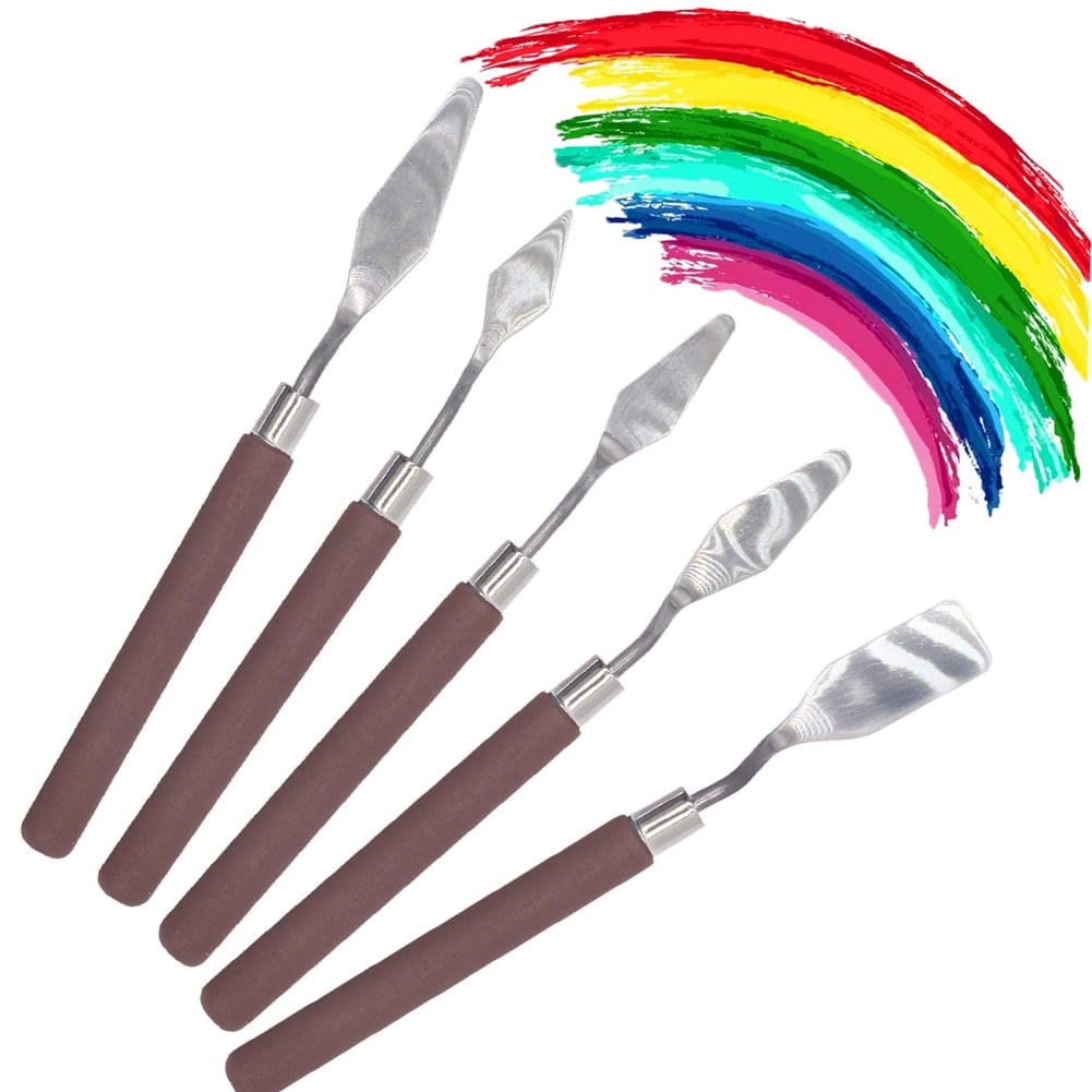 5 pcs Painting Mixing Scraper, Marrywindix Stainless Steel Spatula Palette  Knife Oil Painting Accessories Color Mixing