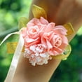 thumbnail image 1 of Visland 6 Pack Rose Wrist Corsages Wristband Hand Flowers for Wedding Bridesmaid Bridal Shower Prom Party (6 Wrist Corsages Light Pink), 1 of 4