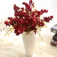 thumbnail image 1 of Visland 6PCS Artificial Red Berry Stems,16 Inch Long Red Berries Branches for Christmas Tree Decorations Crafts Wedding Holiday Season Winter Décor Home Decor, 1 of 5
