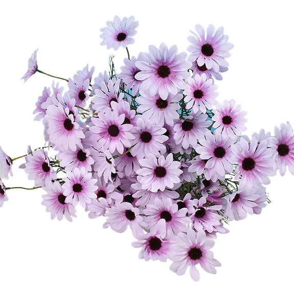 Visland 6PCS Artificial Silk Fake Flowers Faux Daisies Bouquet Arrangements for Home Party Room Office Kitchen Tables Wedding Centerpieces Decoration