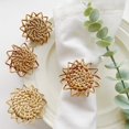 thumbnail image 1 of Visland 6PCS Bamboo Rattan Napkin Rings, Handmade Woven Vintage Napkin Ring, Summer Napkin Holders Sunflower Braided Serviette Buckle Holder for Wedding Decor, Farmhouse, Thanksgiving, Table Setting, 1 of 5