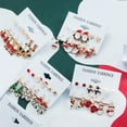 thumbnail image 1 of Visland 6Pairs/Set Christmas Earrings Festive Enamel Geometric Decoration Jewelry Gifts Xmas Tree Elk Snowman Santa Claus Ear Studs Dangle Earrings, 1 of 2