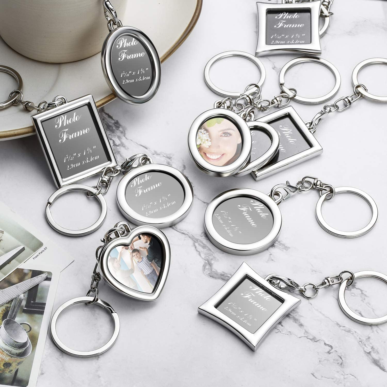 Visland 6Pcs Keychain, Detachable Mini Photo Frame Keyring for Family ...