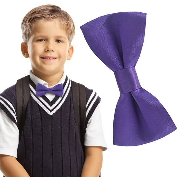 Visland 6Pcs Kids Bow Ties Colorful Adjustable Ties For Photography Performance Birthday Random Colors/ Party Children's Bow Tie Purple