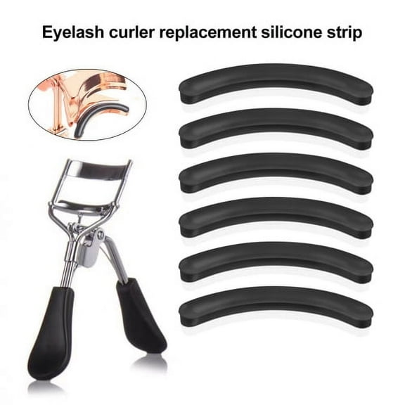 Visland 6Pcs/Set Eyelash Curler Refill Pads, Silicone High Elastic Professional Black Curler Replacement Eyelash Clip Pads Cosmetic Accessories