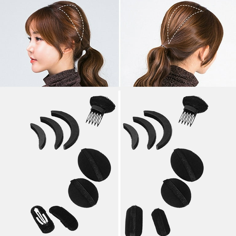 Visland 8Pcs/Set Hair Volume Bump, Reusable Sponge Volume Bump Inserts Hair  Bases Hair Styling Tools Hair Bump Up Combs Clips Black Sponge Hair