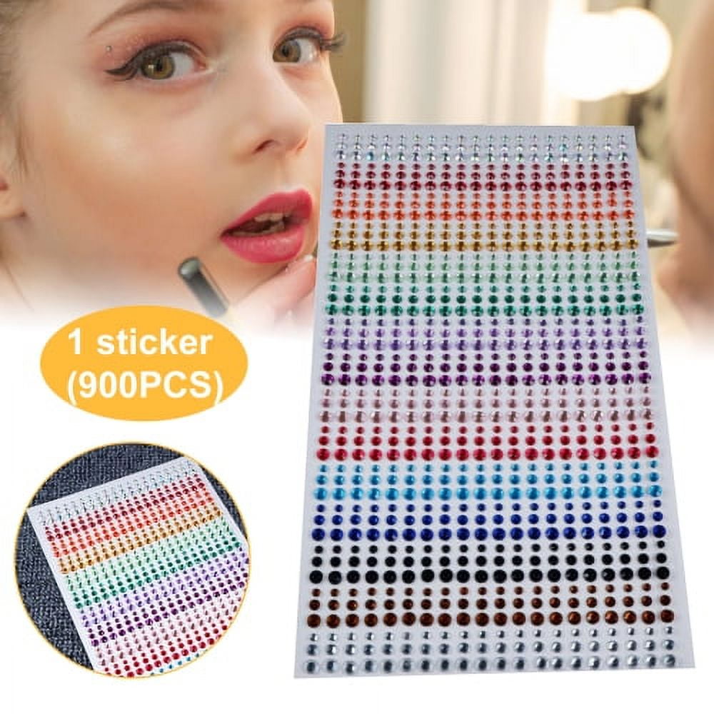 Visland 900Pcs/Sheet Rhinestone Stickers Self Adhesive DIY Decoration 3 ...