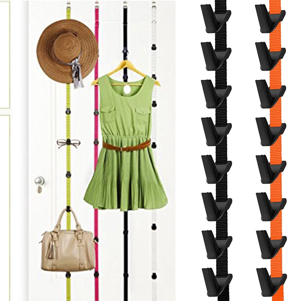 Visland Adjustable Coat and Hat Racks, Stainless Steel, Orange, Hanging ...