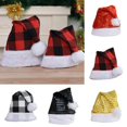 thumbnail image 1 of Visland Adults Kids Christmas Cap, Fashion Plaid Sequins Print Cute Plush Ball Design Soft Skin-friendly Cozy Cotton Plush Autumn Winter Head Warm Hat for Xmas New Year Festival Party Decoration 1PC, 1 of 8