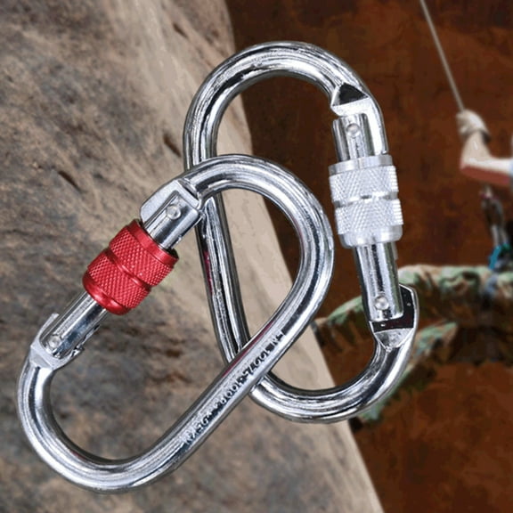 Visland Alloy Steel Locking Carabiner Clips For Mountaineering And Rock Climbing Equipment, Outdoor Expansion, Hammock Accessories, Rescue, Caverns, High-altitude Operations