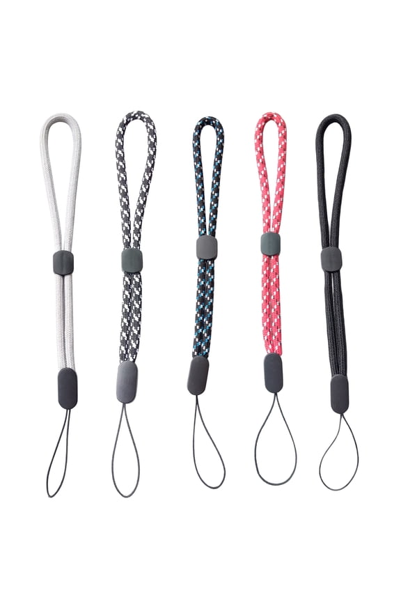 Anti-Fall Plastic Rope Universal Wrist Straps Camera Phone, Black/White