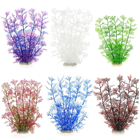 Visland Aquarium Ornament Coral Tree, Simulation Realistic Harmless Artificial Plastic Fake Water Grass Plant Landscaping Fish Tank Accessory Decoration for Home Garden