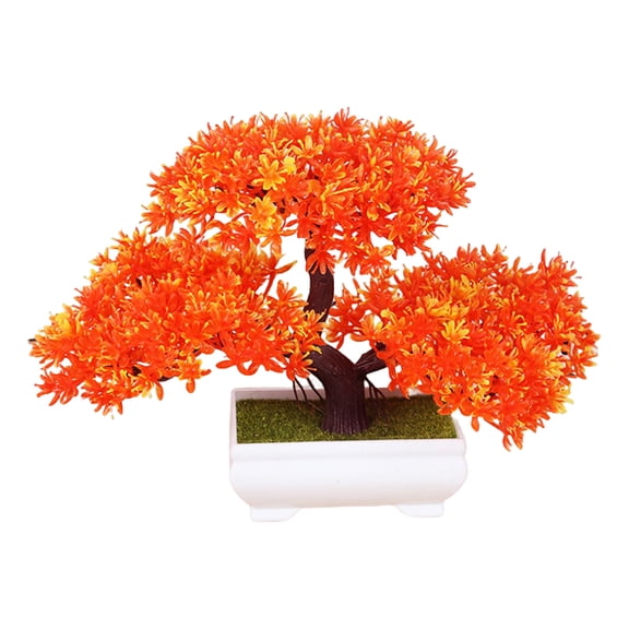 Visland Artificial Bonsai Welcoming Pine Tree, Simulation Potted Plant DIY Decorative Bonsai, Desk Display Fake Tree Pot Ornaments for Home, Office, Shop
