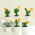 thumbnail image 1 of Visland Artificial Cactus Plants, Mini Fake Desert Plants in White Pots, 1 of 3