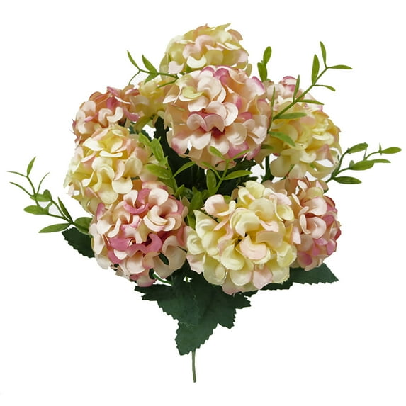 Visland Artificial Flowers Fake Mini Hydrangea Bulk Wedding Decoration Silk Bouquet Peony Decor Plastic Flower Arrangements Table Centerpieces 3 Packs
