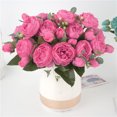 thumbnail image 1 of Visland Artificial Flowers Silk Peony, Fake Flower with 5 Heads Vintage Bouquet for Home Wedding Party Decor, 1 of 3