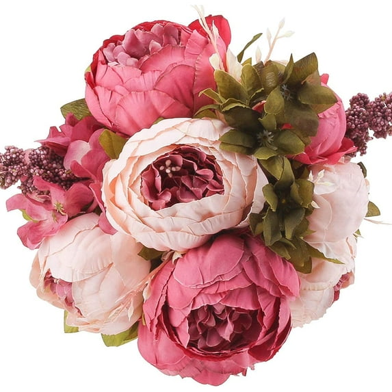 Visland Artificial Flowers Silk Peony Flower Vintage Peonies Bouquet DIY Wreath for Home Wedding Centerpieces Decor