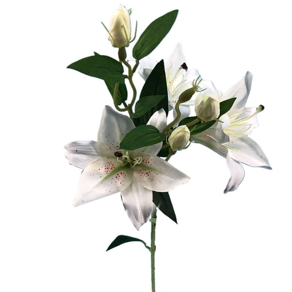 Visland Artificial Lily - Natural Silk Flowers For Bridal Bouquet, Home Decoration, DIY, Arts & Crafts Project, Garden, Office Decor, Centerpiece Décor - 1PC