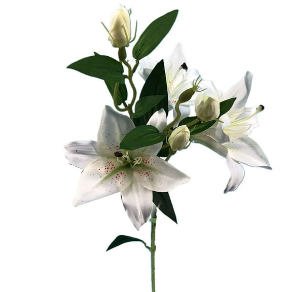 Visland Artificial Lily - Natural Silk Flowers For Bridal Bouquet, Home Decoration, DIY, Arts & Crafts Project, Garden, Office Decor, Centerpiece Décor - 1PC