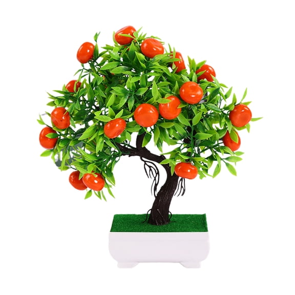 Visland Artificial Orange Tree Bonsai Potted Artificial Plant Tree Desk Decoration for Party Home Garden Decor