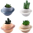 thumbnail image 1 of Visland Artificial Plant Pots, Ceramic Planet Shape Pot Artificial Succulent Decoration Home Decor Tabletop Office Desk Outdoor Decoration, 1 of 8
