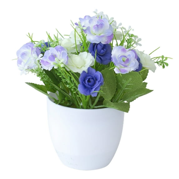 Visland Artificial Potted Plant Decorative Plastic Rose Flower Table Simulation Bonsai for Restaurant Home