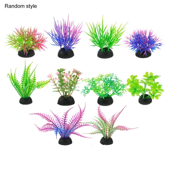 Visland Artificial Seaweed Water Plants for Aquarium, Plastic Fish Tank Plant Decorations 10 PCS