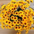 thumbnail image 1 of Visland Artificial Sunflower Bouquet, Silk Sunflower Heads Fake Yellow Artificial Flowers for Table Decoration, Home Decor, Bride Holding Flowers(15 Heads Each Bouquet ), 1 of 6