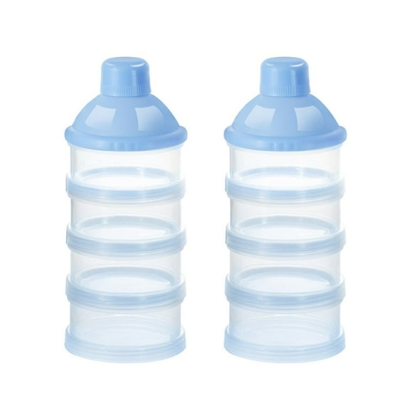 Visland Baby Milk Powder Formula Dispenser, Non-Spill Smart Stackable Baby Feeding Travel Storage Container, BPA Free, 4 Compartments