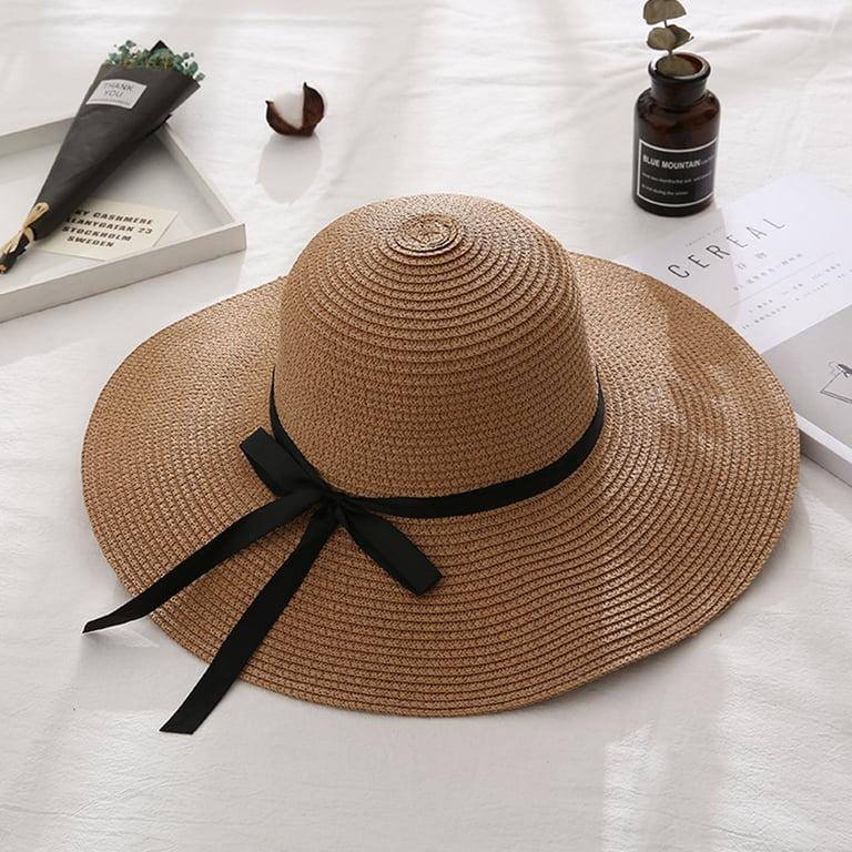 Visland Beach Sun Hat for Women Bow-Knot UV UPF 50+Travel 