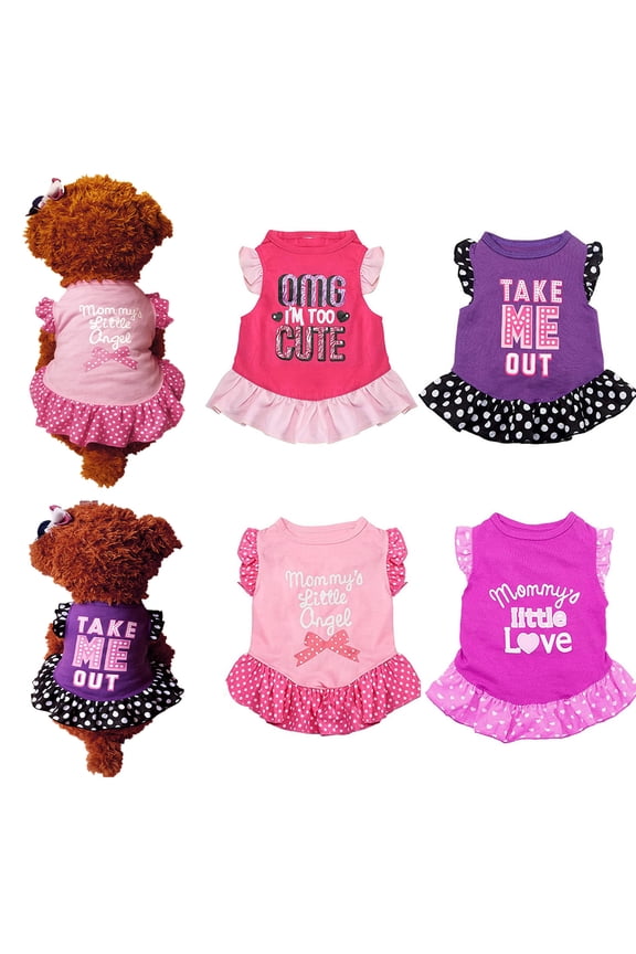 Beautiful Heart Pattern Pet Dress Innovative Fine Knitted Cotton Dog Dress for Daily Wear