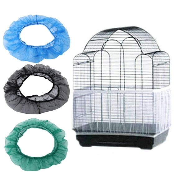 Visland Bird Cage Cover, Breathable Stretchy Shell Skirt Mesh Parrot Cage Net Cover Seed Catcher Food Guard Pet Products