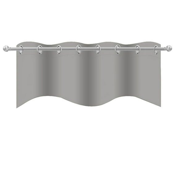 Visland Blackout Curtain Valances Solid Rod Pocket Scalloped Valances Short Curtain Panels for Kitchen Window/Bedroom/Barthroom, 52" x 18" Inches