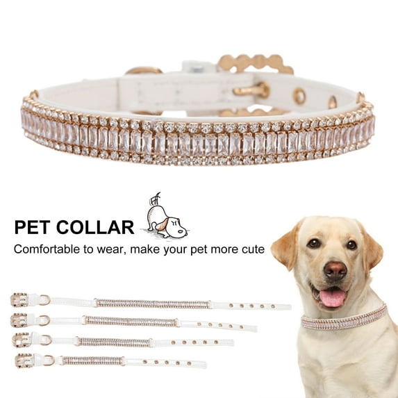 Visland Bling Rhinestones Pet Collars Glitter Pendant Kitten Collars Adjustable Crystal Cat Collar Elastic Pet Necklace for Small Pet Cat Dogs Puppy