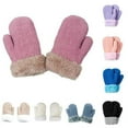 thumbnail image 1 of Visland Boys Girls Full Finger Gloves, Fashion Casual Solid Color Soft Skin-friendly Cozy Knitted Plush Winter Hand Warm Windproof Mittens for Daily Wear (0-5 Years), 1 of 6