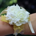 thumbnail image 1 of Visland Bridal Wrist Corsage 10cm x 12cm “Artificial” Foam White Rose Wedding Bouquet (6 Count), 1 of 4