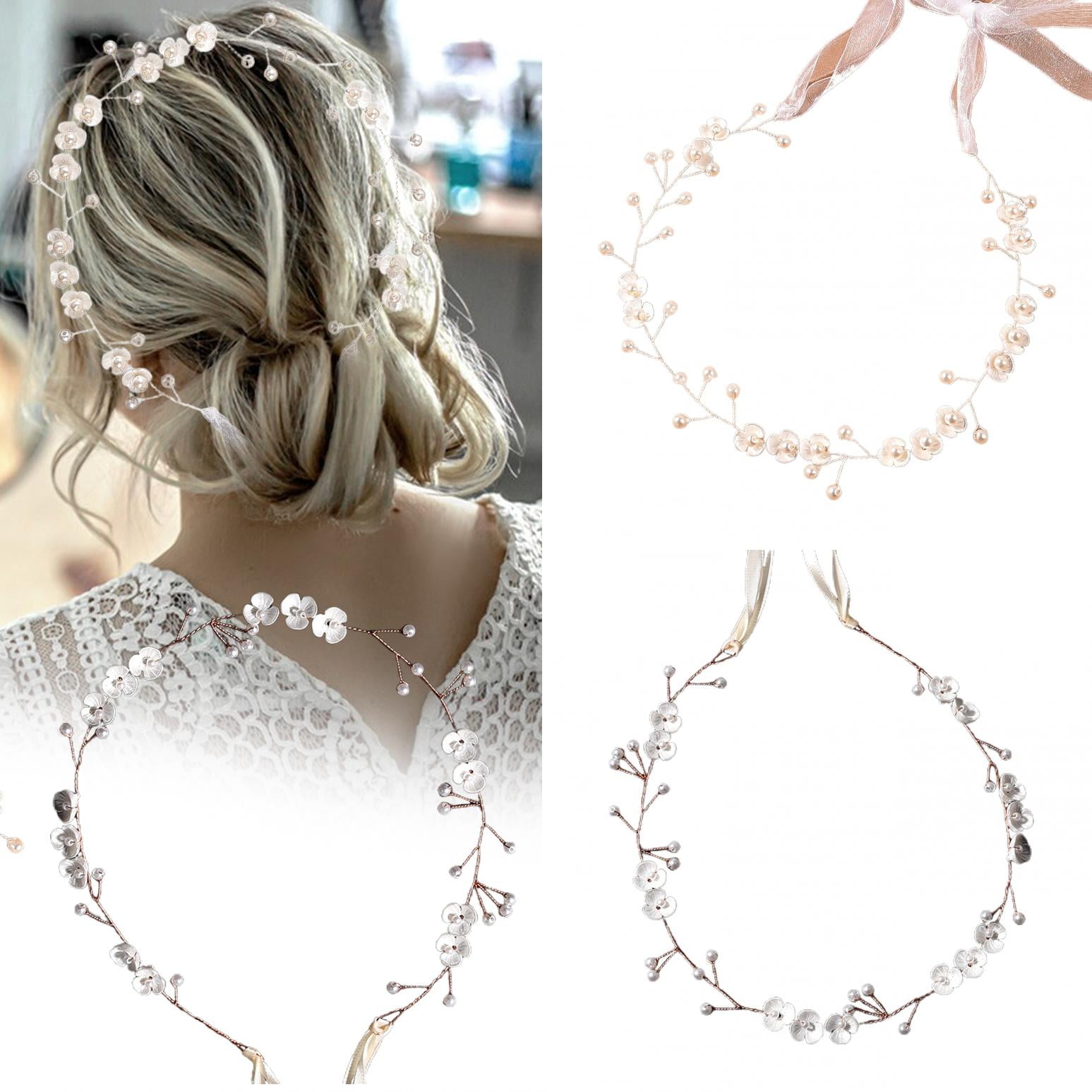 Visland Bride Hairband Ribbon Elegant Decorative Handmade 