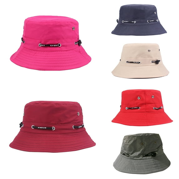 Visland Bucket Hat Unisex Fishing Men Women Casual Solid Color Sun Cap for Outdoor Travel