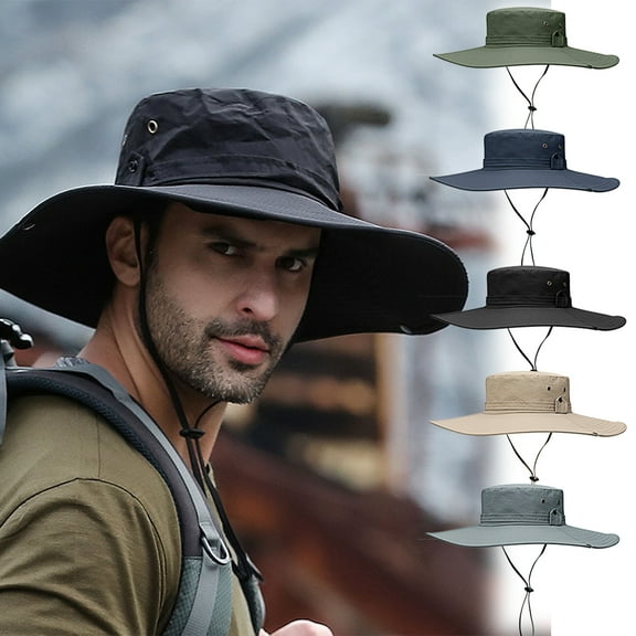 Visland Bucket Hat Wide Brim Multi-function Comfortable UV Protection Breathable Cap for Fishing
